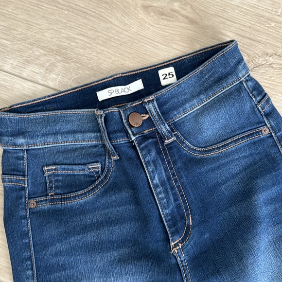 SP Black Hi Rise Dark Wash Skinny Jeans Size 25 - Picture 4 of 4
